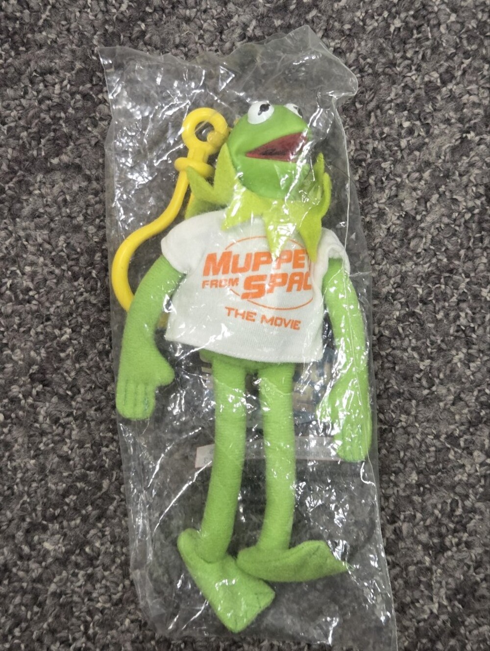 VINTAGE-Muppet In SPACE Plush Keychain -KERMIT Green - WENDYS TOY NEW IN PACKAGE